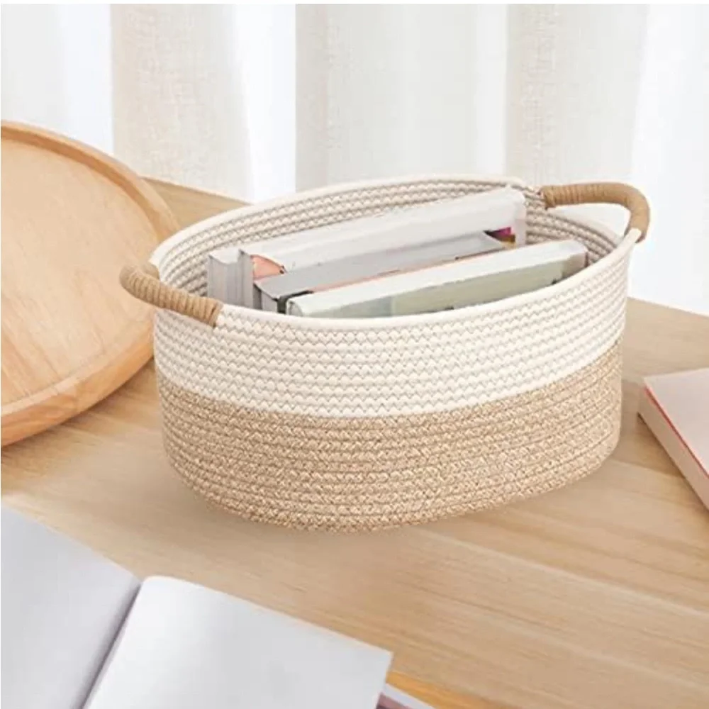 Woven Storage Basket Folding Design Kitchen Sundries Snack Organizer Store Keys
